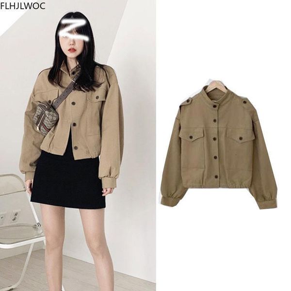 

women's jackets autumn winter short coats outerwear long sleeve cute fashion solid single breasted button crop korean gmjv, Black;brown