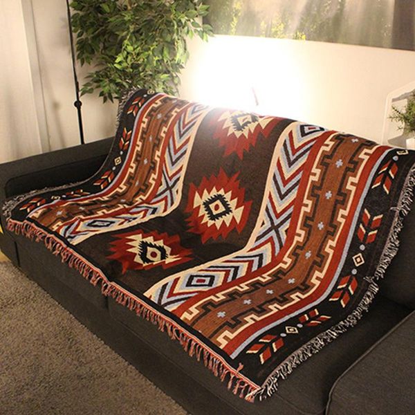 

tapestries casual carpet decoration national retro blanket creative geometry totem tapestry sofa single mat