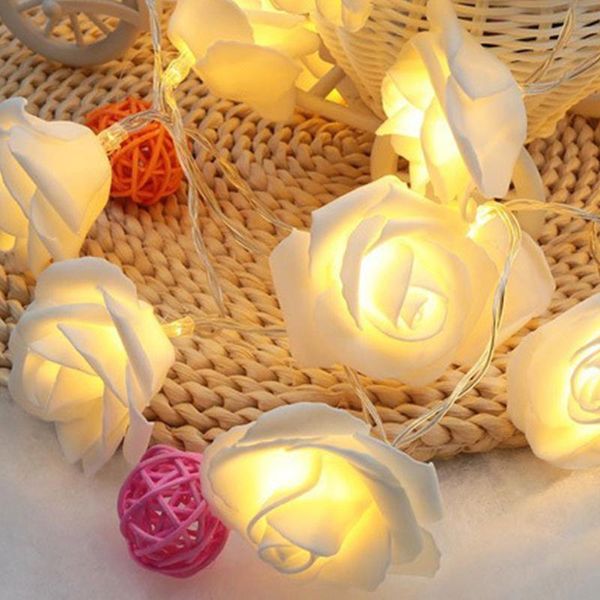 

strings 2.3m 20 led artificial rose flower garland string light fairy lights valentine's day wedding christmas party decorations
