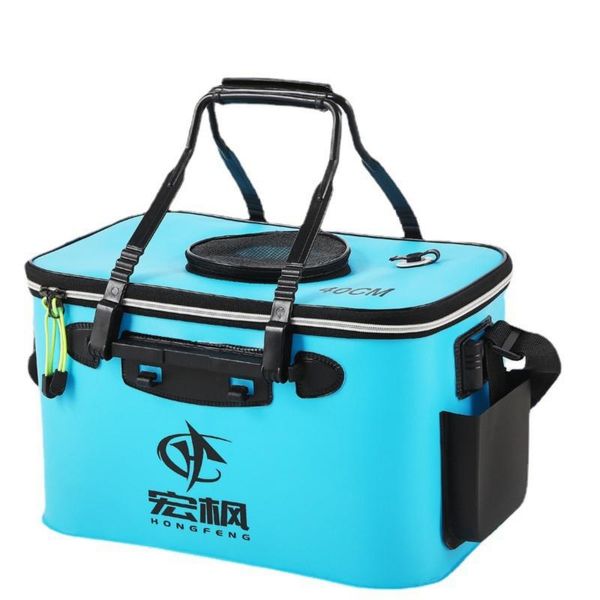 

fishing accessories portable bucket outdoor camping hiking live fish transport barrel tackle box with hand-band side bag