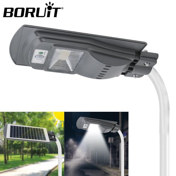 

solar lamps boruit super bright 30w durable ipx6 waterproof led lamp motion sensor outdoor wall light garden street pathway floodlight