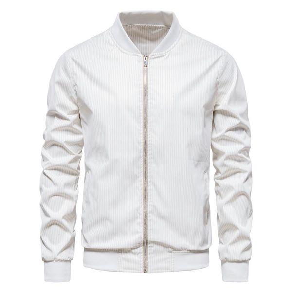 

men's jackets striped bomber jacket men baseball stand collar zipper casual mens autumn fashion for youth, Black;brown