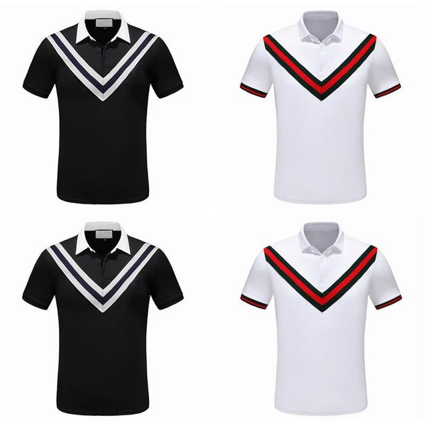 

2022 men's t-shirt european and american fashion quality polo alphabet embroidered short sleeve casual business double lapel shirt jack, White;black