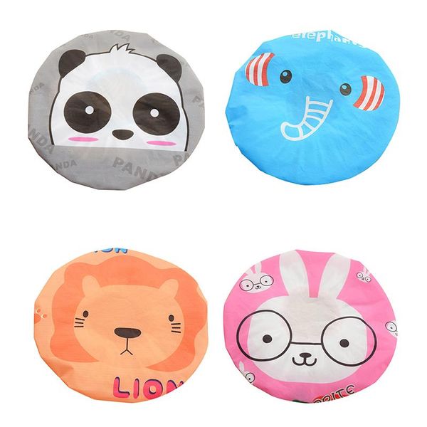 

shower caps waterproof cap thicken elastic bath hat bathing for women/children cartoon spa accessory bathroom