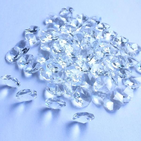 

chandelier crystal 200pcs/lot /14mm clear glass octagon beads without hole for prism suncatchers