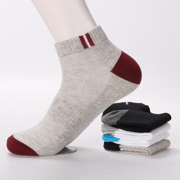 

men's socks 5 pairs/lot spring autumn long tube cotton male sweat-absorbent casual deodorant summer ankle short, Black