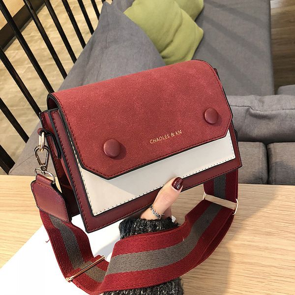 

small handbags women fashion ins ultra fire retro wide shoulder strap messenger bag purse simple style crossbody bags