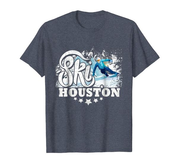 

ski houston texas - funny geography fail t shirt, White;black