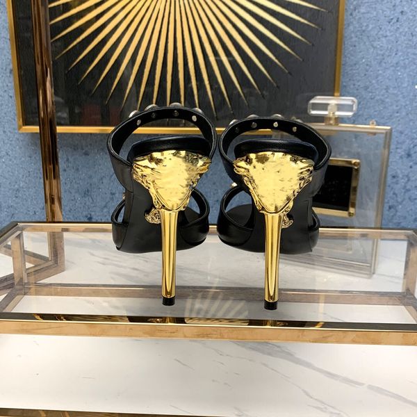 

2021 new classic high heeled sandals thin heeled shoes designer high heeled shoes women039s sandals 01, Black