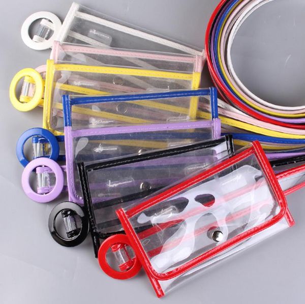 

women fashion pvc transparent belt type phone change holder waist bag pack bags