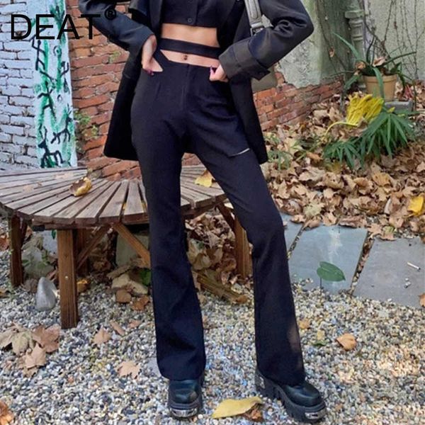 

deat women high-waisted lace-up hollow out pants arrivals temperament fashion spring autumn 11d1760 210709, Black;white