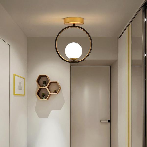 

nordic led ceiling lamp for black gold suspended chandelier decor corridor cloakroom balcony interior glass lighting fixtures lights