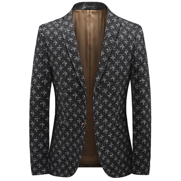 

men's suits & blazers minglu autumn winter male blazer luxury single breasted jacquard casual men fashion slim fit elasticity fabric ma, White;black