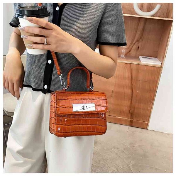 

2021 new stone pu women's shoulder bag