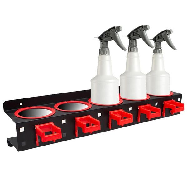 

hooks & rails multifunctional spraying bottle storage rack abrasive material wax hanger wall-mounted metal with 5 hanging