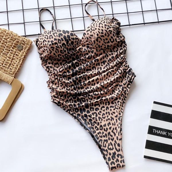 

foreign trade style female one-piece swimsuit european and american leopard print bikini yy-68 suits