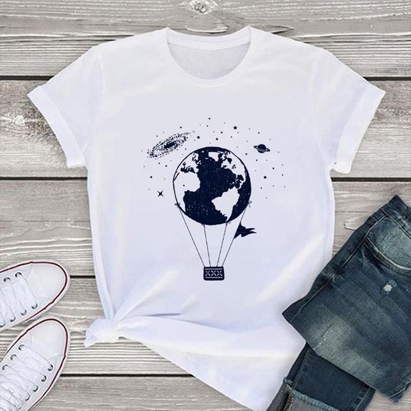 

fashion harajuku moon landscape womens t shirt painting graphic summer white tee