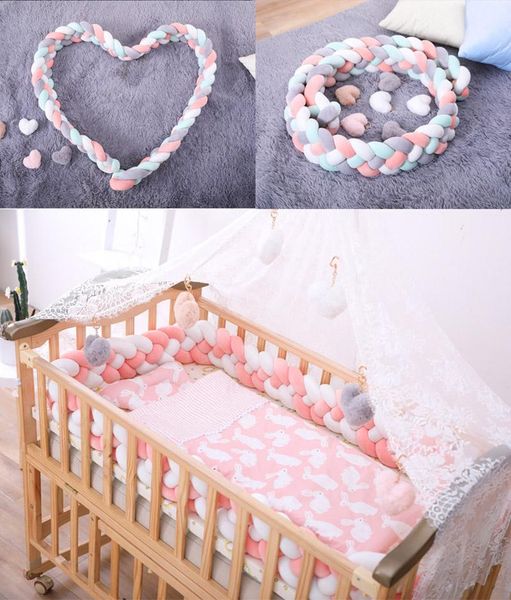 

baby bed bumper 4 braids handmade weaving long knotted braid for crib protection room decoration kids bedding sets