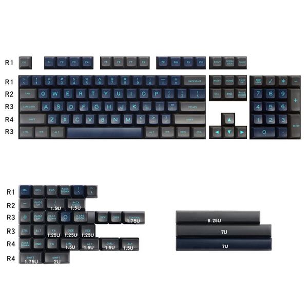 

deep sea design abs keycaps for cherry mx switch mechanical keyboard 64 68 104 2-color molding sa profile no backlit 139 key cap keyboards