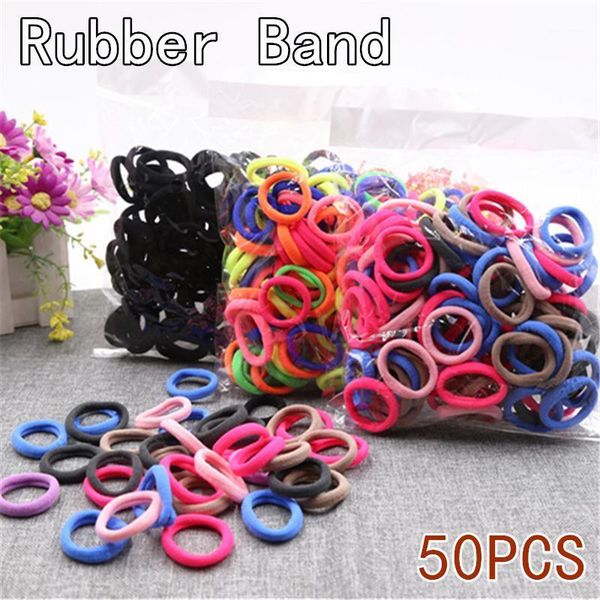 

50pcs/lot colorfull hair ring novelty elastic bands for girls bohemian scrunchy fashion kids accessories women1