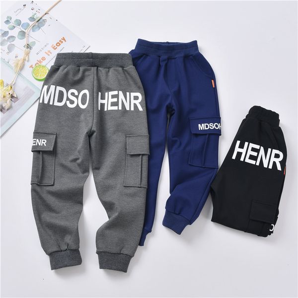 

children's jeans fashion sport for kids boys cotton elastic waist trousers spring letter print jogger pants sweatpants with pocket, Blue