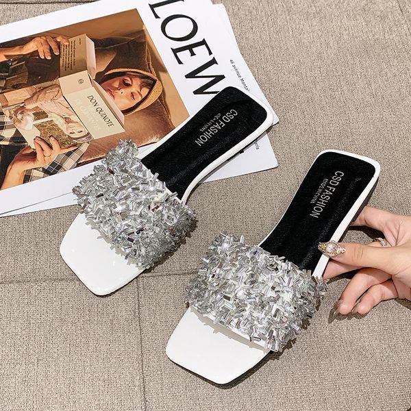 

slippers ladies' fashion chic lady's home indoor comfortable low-heeled, Black