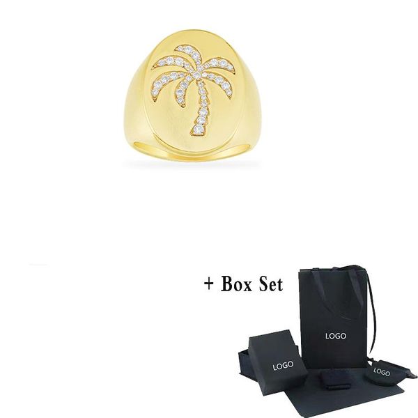 

cluster rings fashion jewelry european and american style tropical flower palm leaf series golden ring ladies luxury high gift, Golden;silver