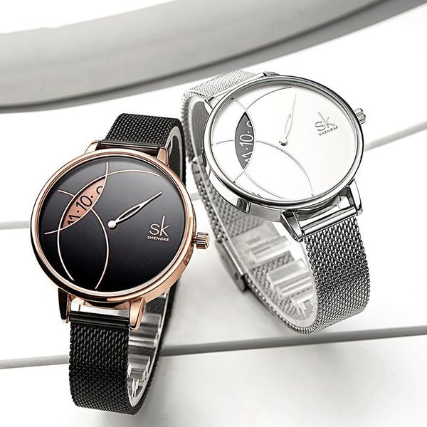 

wristwatches women unique design watches simple women's decorative watch metal wristwatch quartz gold sliver fashion montre femme, Slivery;brown