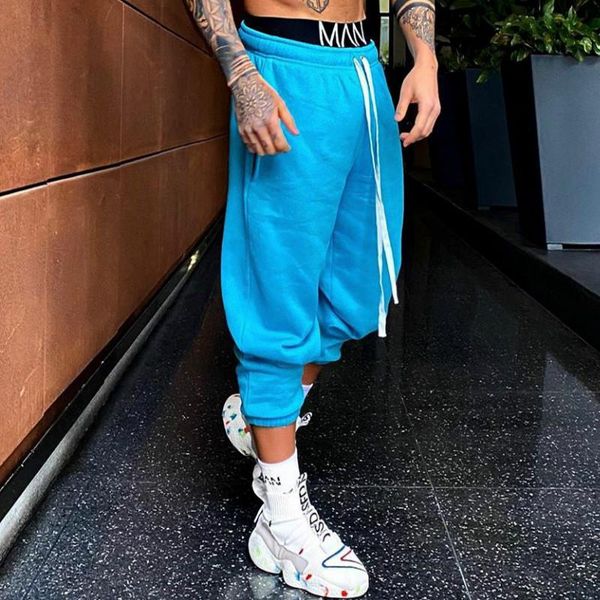

men seatpants tapered pants joggers workout running heavy weight autumn winter men's, Black