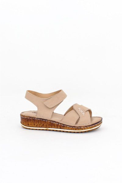 

sandals genuine leather beige women 's dp62-0012, Black