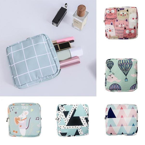 

storage bags sanitary napkin bag colorful printed cotton comfortable travel women portable