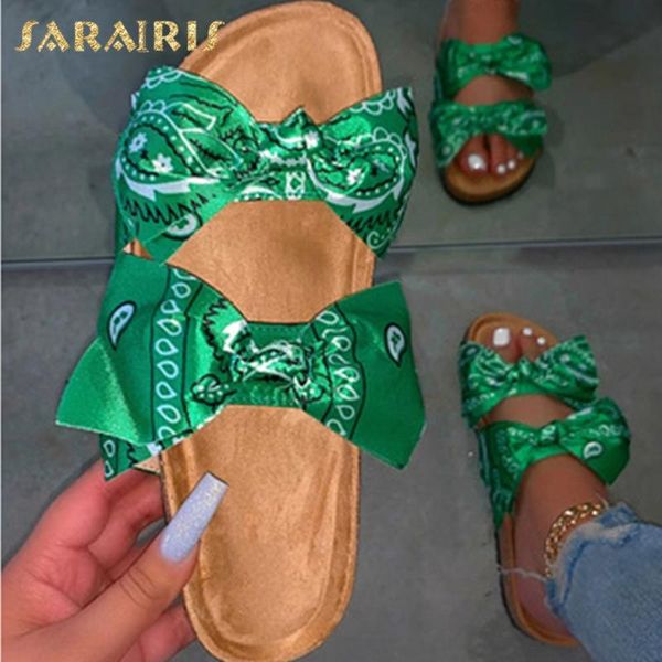 

slippers sarairis 2021 fashion low heel sweet butterfly summer woman shoes slip on comfortable lady female, Black