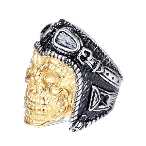 

wedding rings wholesale cross-border act the role ofing is tasted han edition character skeleton man banzhi titanium steel ring, Slivery;golden