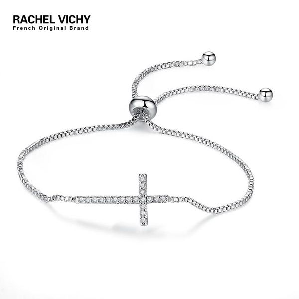 

charm bracelets rachel vichy fashion cross chain bracelet jewelry pulseras mujer women's b184, Golden;silver