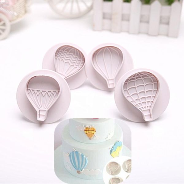 

baking moulds 4pcs balloon plastic cartoon fondant biscuit cookie cutter cake mold decorating tools plunger