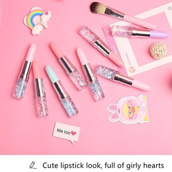 

creative lipstick pen quicksand gel student cute little fresh writing signature learning stationery pens
