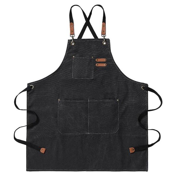 

aprons men women restaurant for bbq craft gardening cooking apron chef baking multi pockets home kitchen canvas working adjustable