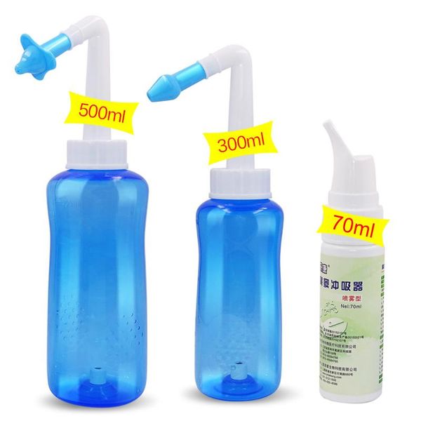 

500/300/70ml nasal wash cleaner nose protector cleans moistens child avoid allergic rhinitis neti pot cleaning tool electric & ear tri