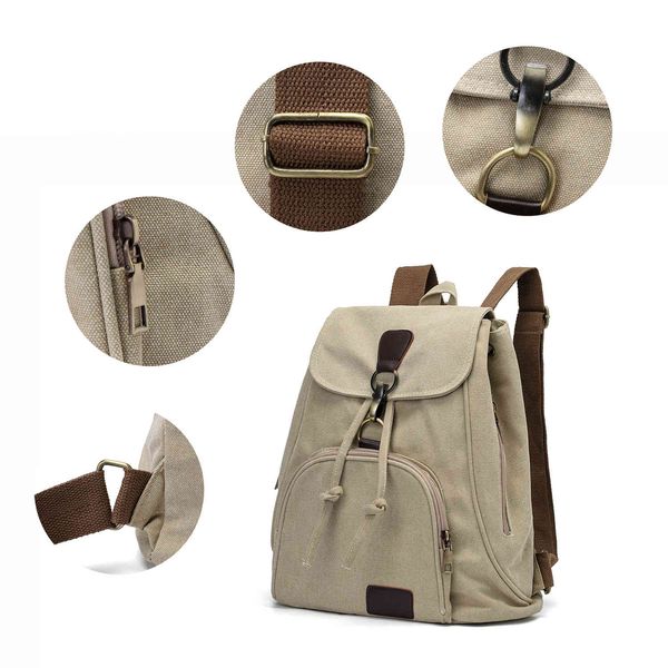

woman canvas backpacks female vintage bag fashion backpacks for teenage girls retro college student school bags fabric knapsack k726