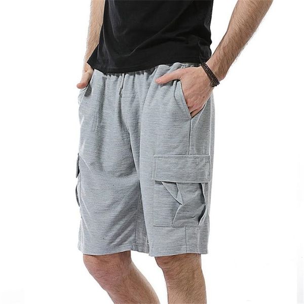 

men's shorts summer men's multi-pocket overalls casual elastic waist loose shorts thin bermudas masculina short homme h3rn, White;black