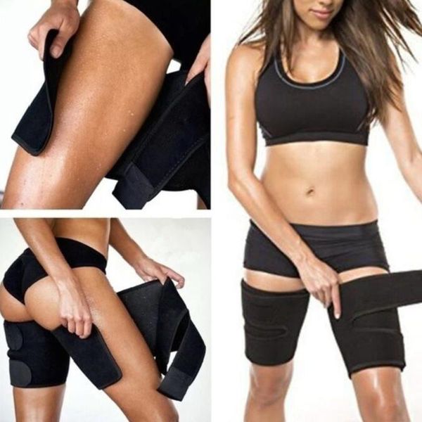 

men's body shapers universal sculpting thigh sleeve steam sauna leg fat burner neoprene comfort beauty shaper slimming belt, Black;brown