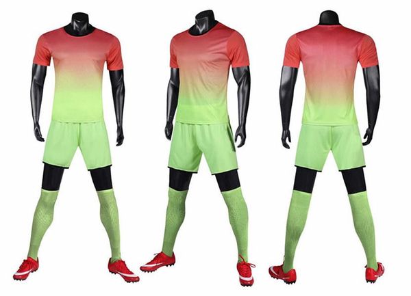

fashion team green orange blank soccer jerseys sets custom training running football shirt short sleeve with shorts 04, Black