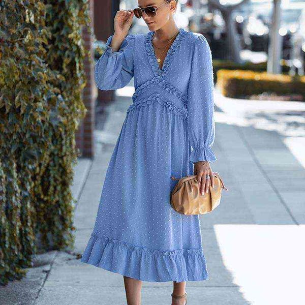 

flare sleeve summer dress women vintage midi dress elegant ladies party clothes v neck solid sundress female casual dresses 2022 y1204, Black;gray