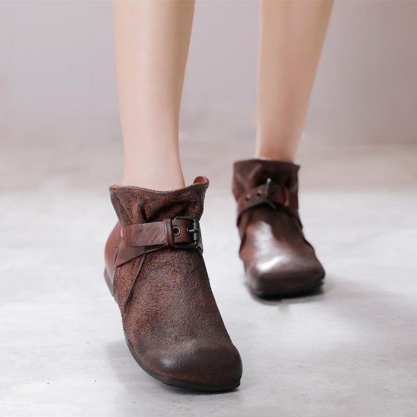 

boots 2021 autumn and winter genuine leather solid color square toe low-heeled low-tube ladies retro high-quality short, Black