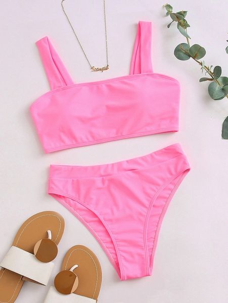 

plain high waisted bikini swimsuit f9iv#, White;black