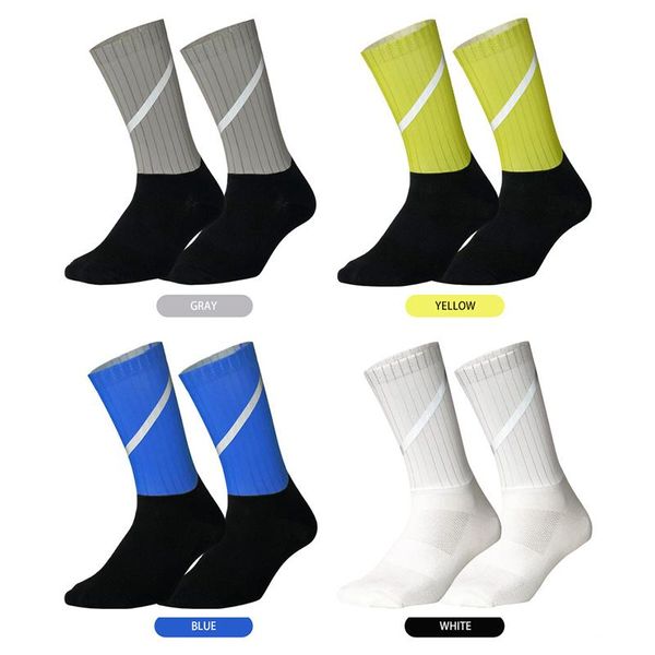

sports socks reflective cycling running men women professional bike mtb bicycle breathable compression sock sportswea, Black