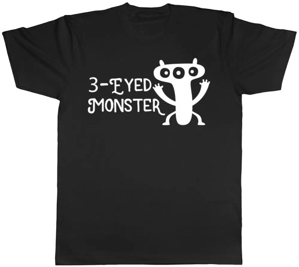 

3 eyed monster mens womens ladies t-shirt, White;black