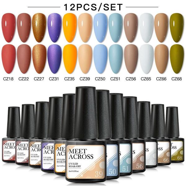 

4/6/8/12pcs/set color gel nail polish set semi permanent uv led varnish soak off lacquers base coat 6ml, Red;pink