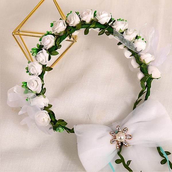 

forseven bridal wreath tiara flower elegant romantic wedding party jewelry tiaras for women hair accessories1