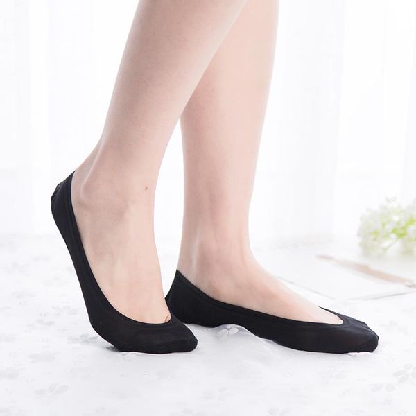

socks & hosiery women fashion cotton casual short boat antiskid ice silk seamless invisible thin sock, Black;white